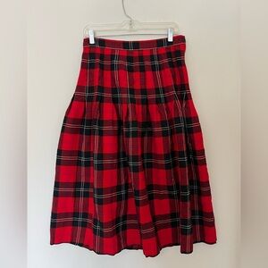 Ben Nevis Vintage 💯 Wool Plaid Midi Skirt Heritage Check Academia UK 8-10
